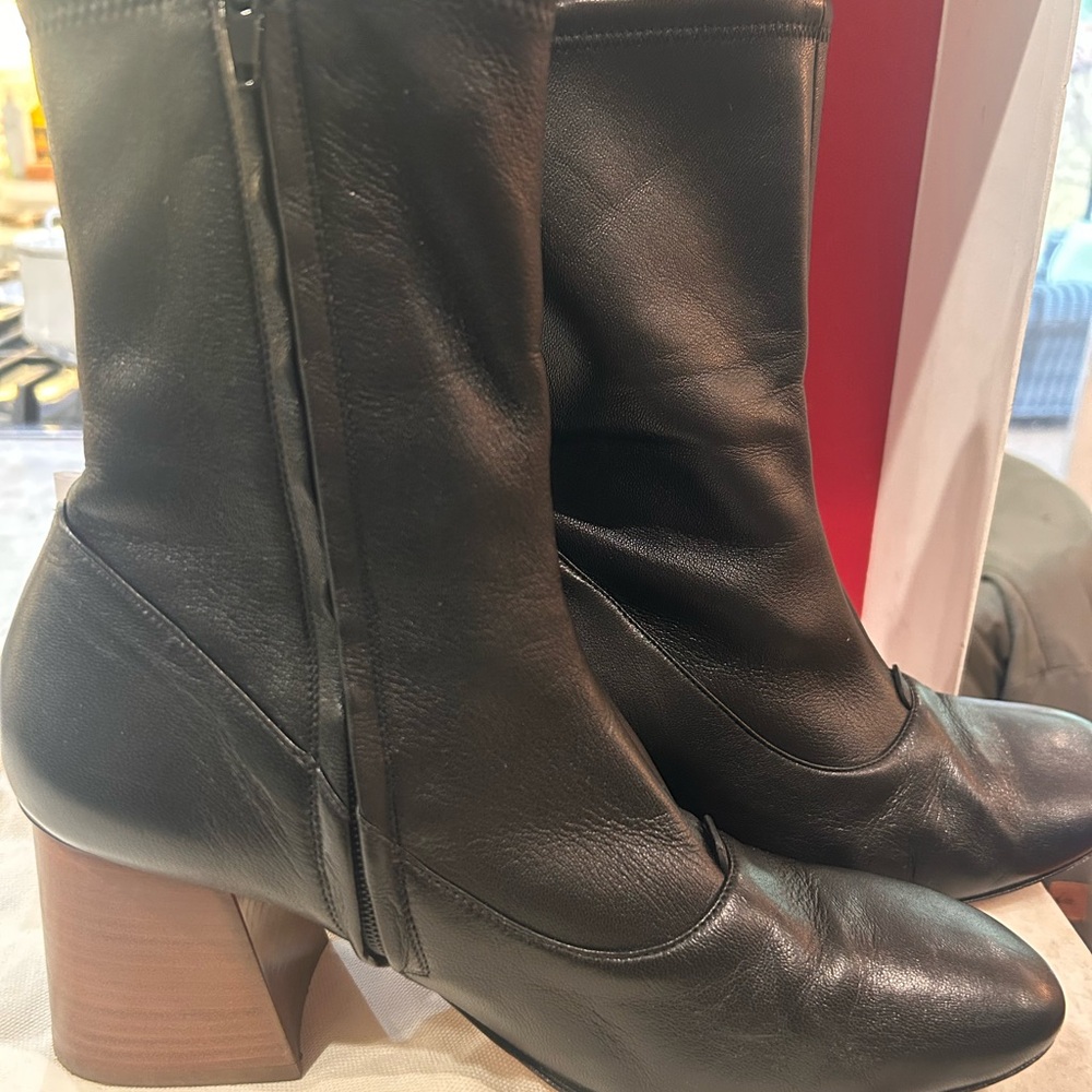 Celine Black and Brown Leather Heeled Boots - Picture 9 of 10